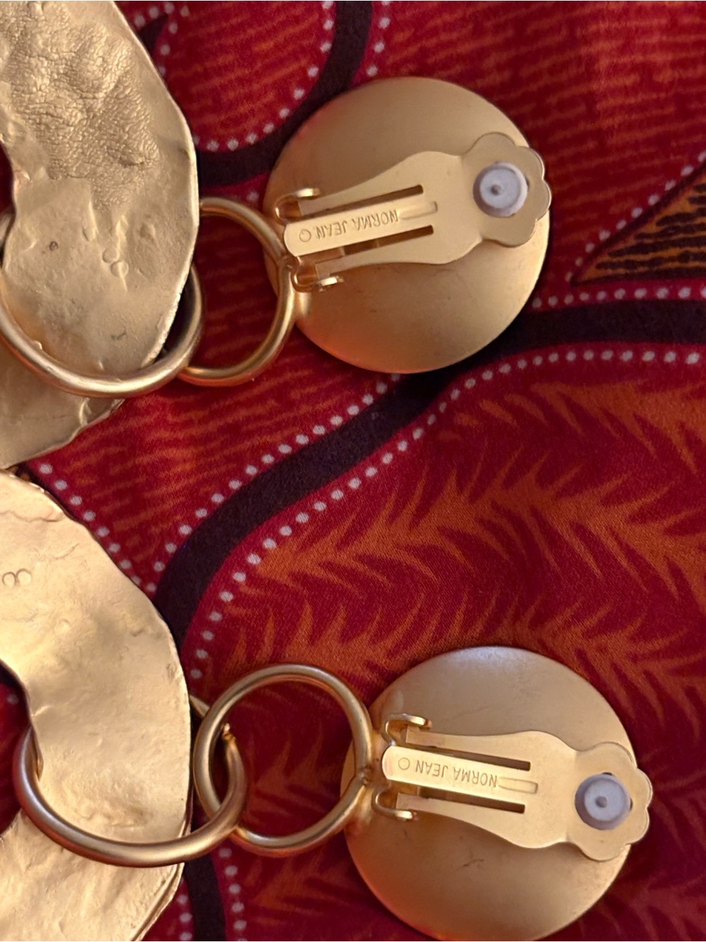 Norma Jean Gold Disc Drop Earrings with Pearl wAccent - Unisex Jewelry - Picture 8 of 8